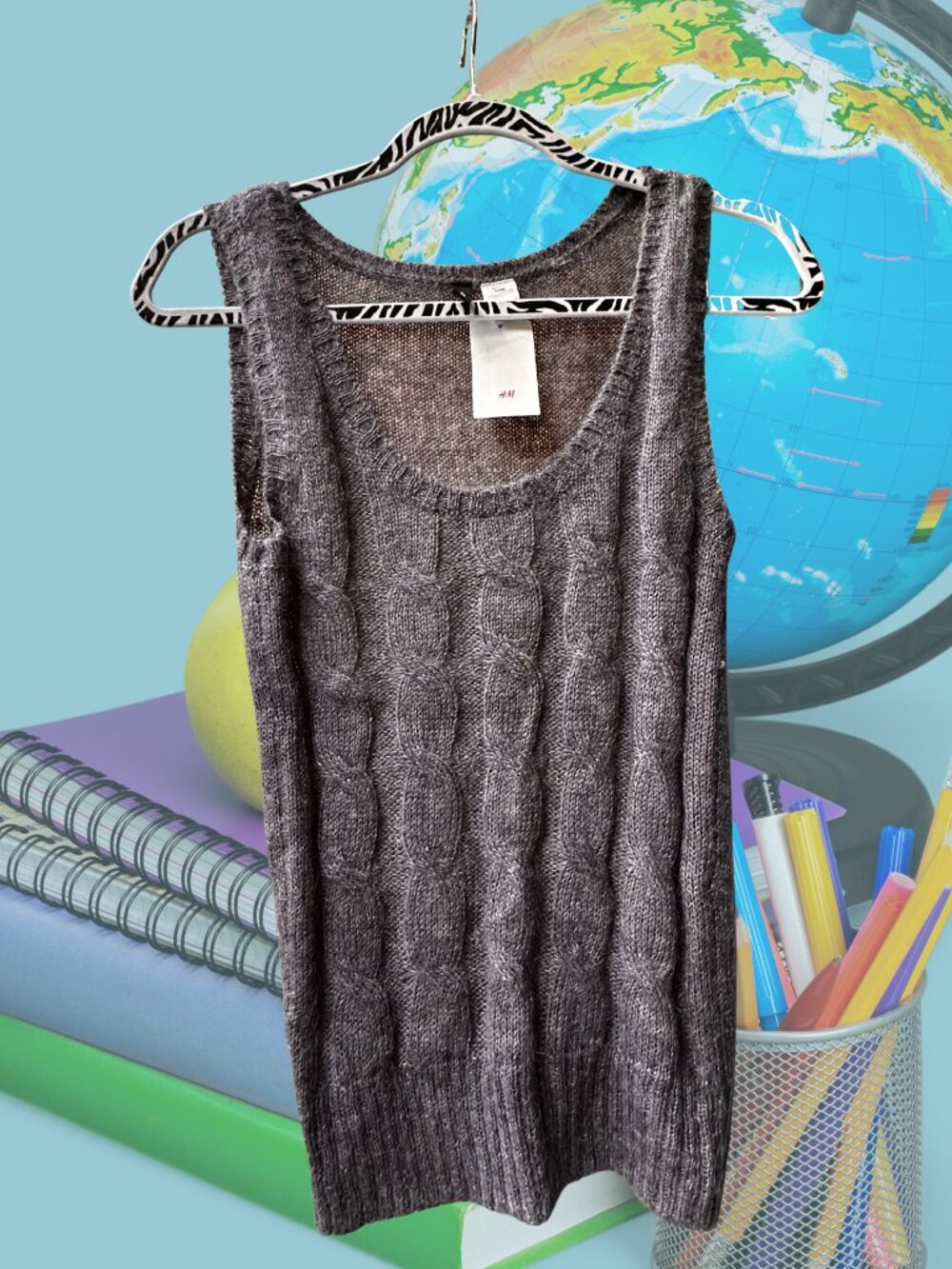 H&M GREY SWEATER VEST NWT